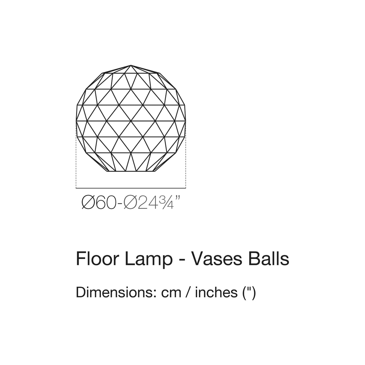 Dimension drawing Floor Lamp - Vases Balls