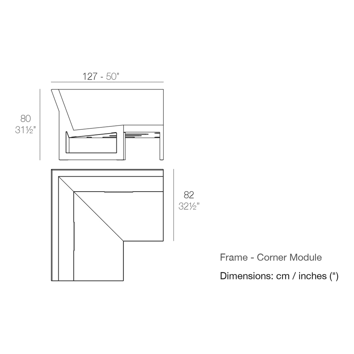 Dimension drawing Frame - Corner Module