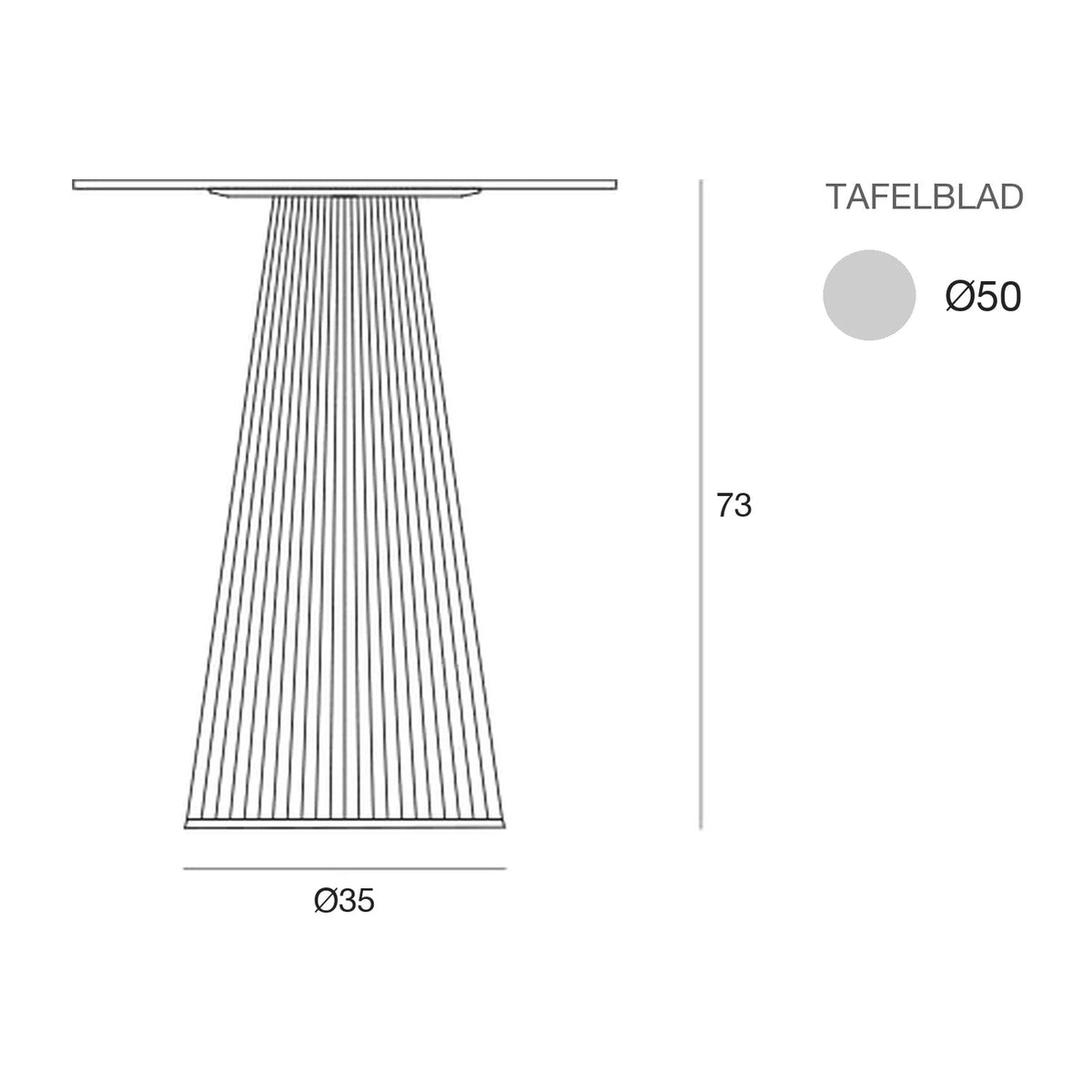 Maattekening Tafel - Gatsby Rond