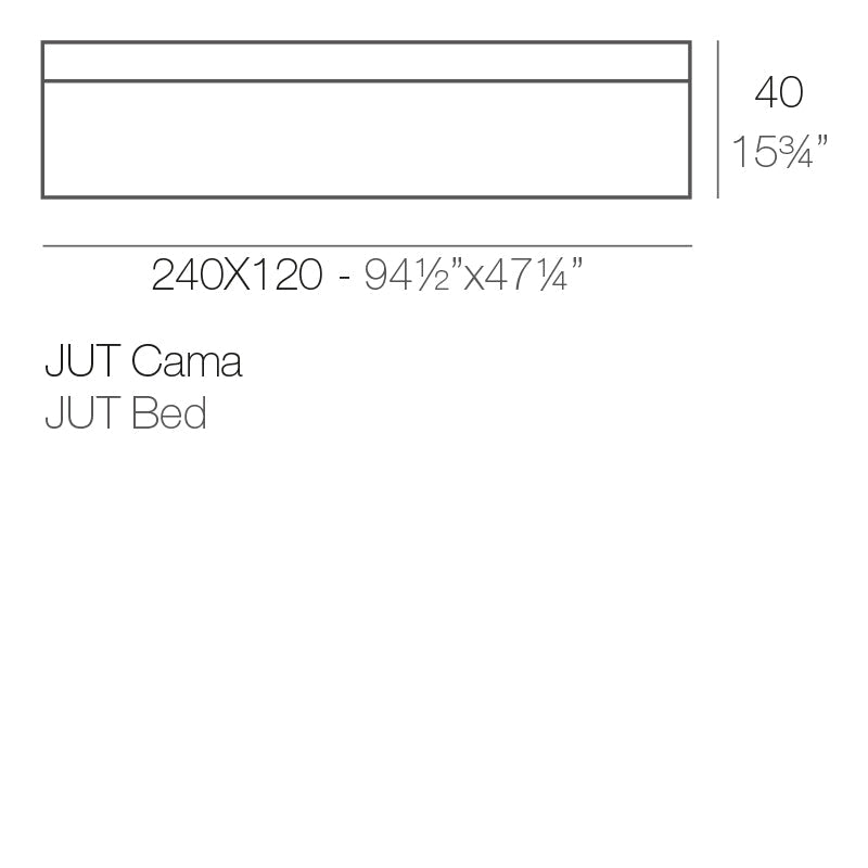 Grand Lit de Jardin Collection Jut Taille 240x120x40 cm Vondom