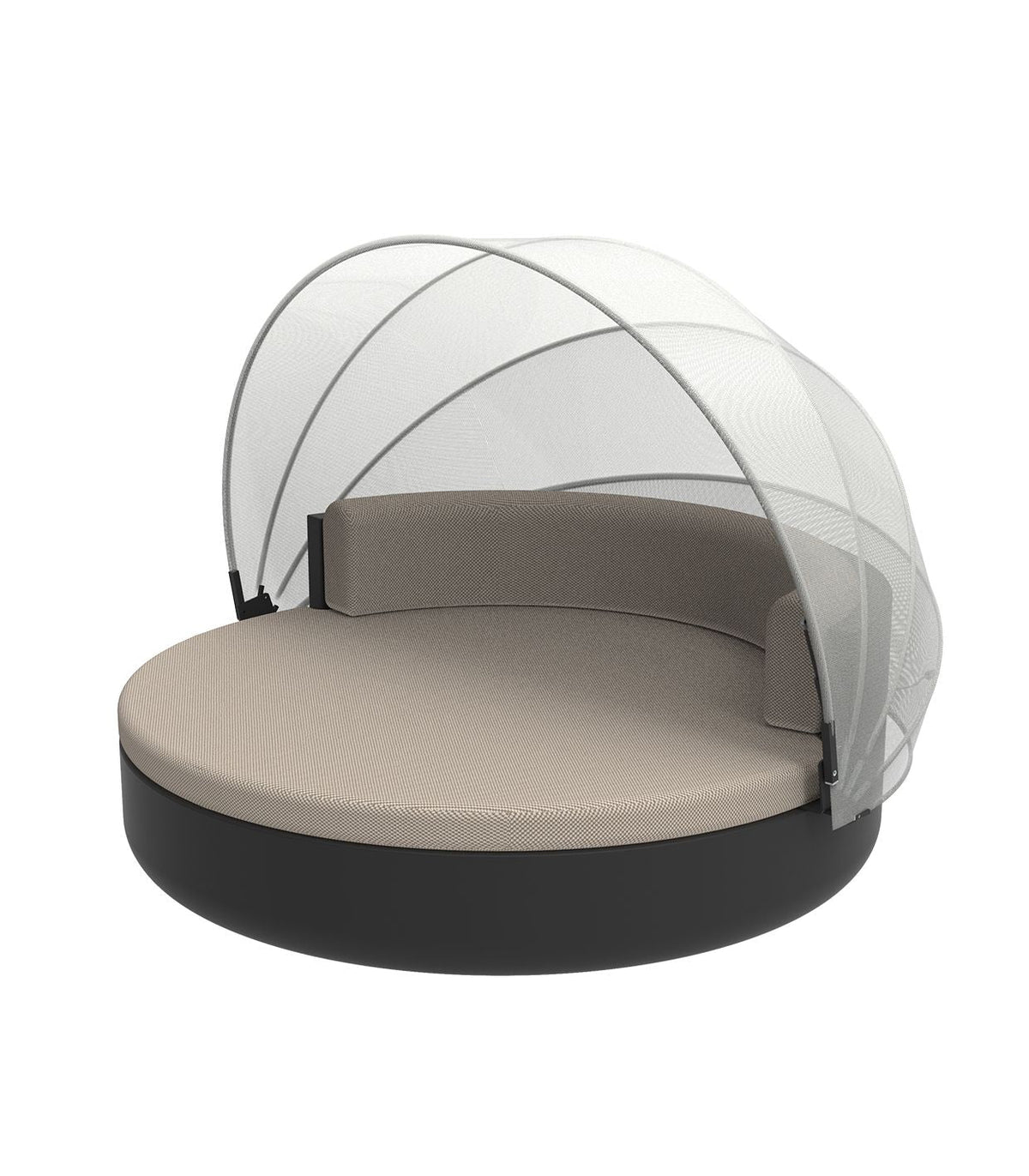 Lit de Jardin Rond avec Parasol Couleur structure Noir Collection ULM Vondom