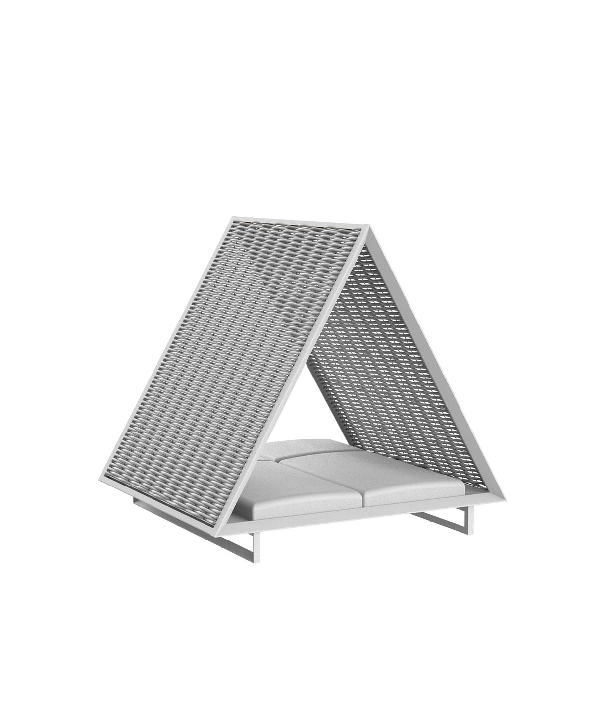 Lit d'Extérieur avec Toit en Corde Couleur structure Aluminium blanc - Collection Vineyard Vondom