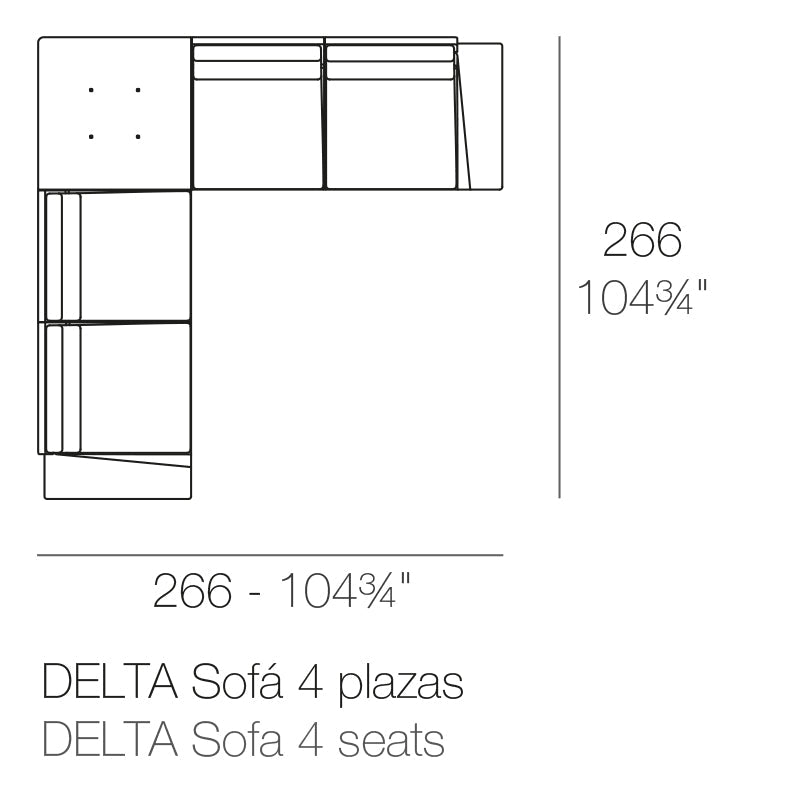 Module d'Angle 4 Places Title Default Title - Collection Delta Vondom - 2