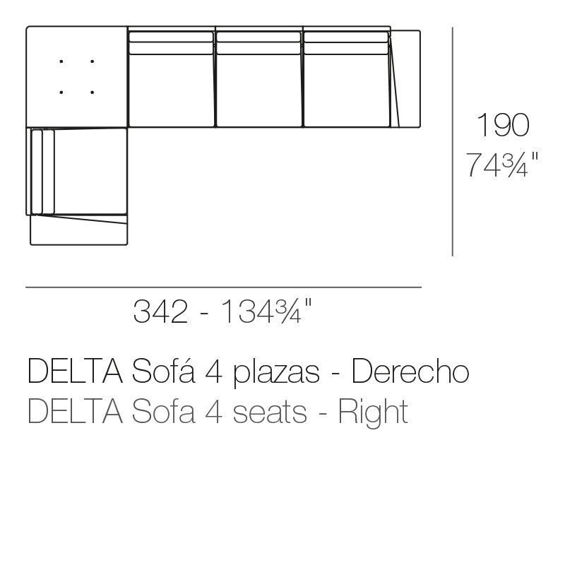 Module d'Angle Droit 4 Places Title Default Title - Collection Delta Vondom - 2