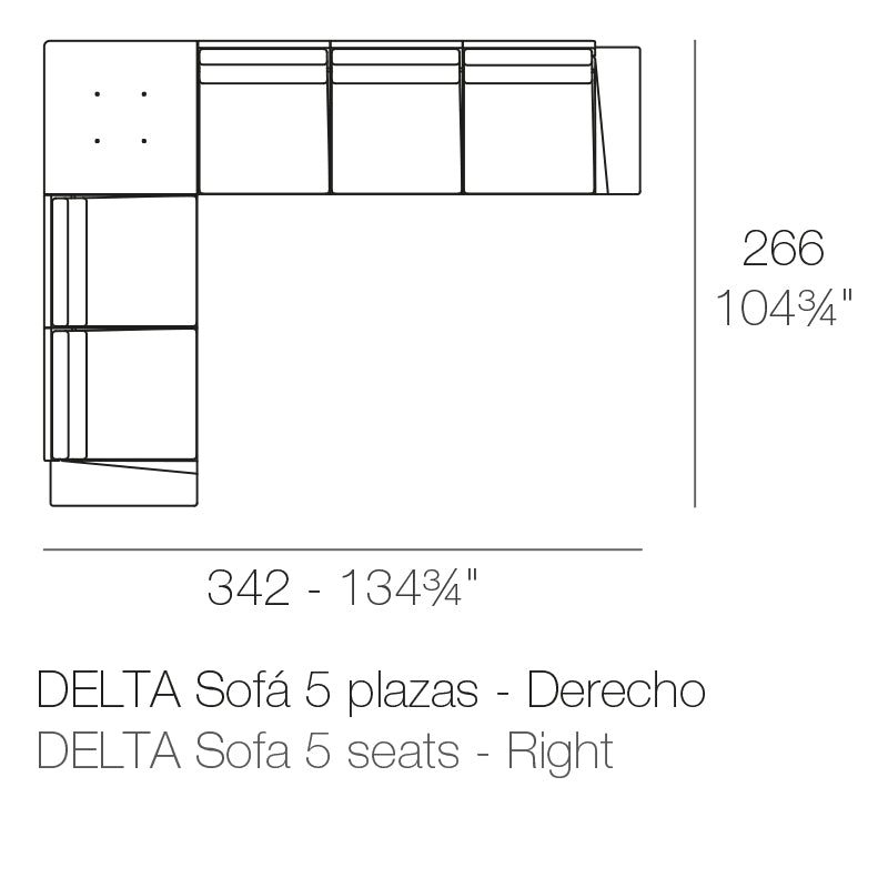 Module d'Angle Droit 5 Places Title Default Title - Collection Delta Vondom - 2