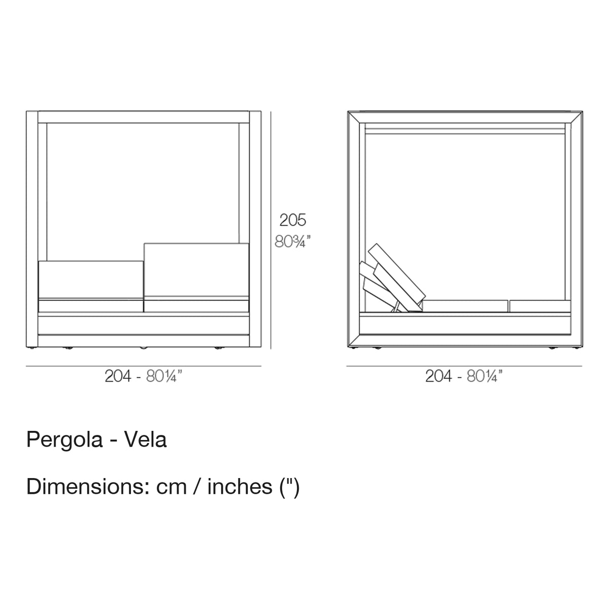 Dimension drawing Pergola - Vela