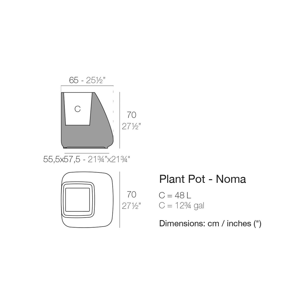 Dimension drawing Plant Pot - Noma