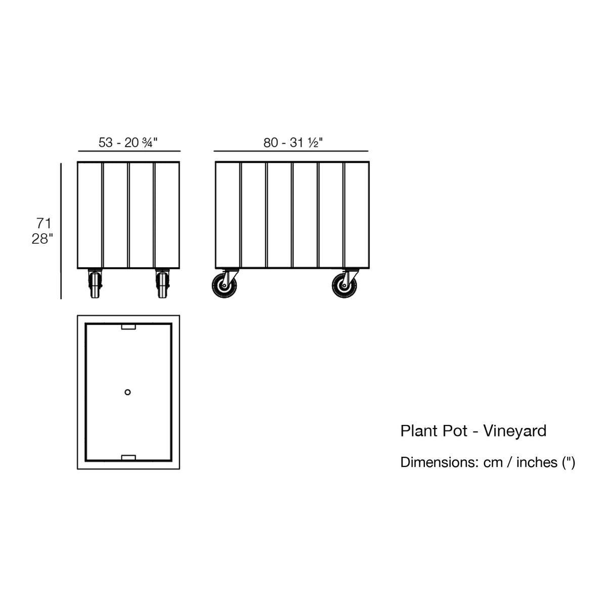 Dimension drawing Plant Pot - Vineyard