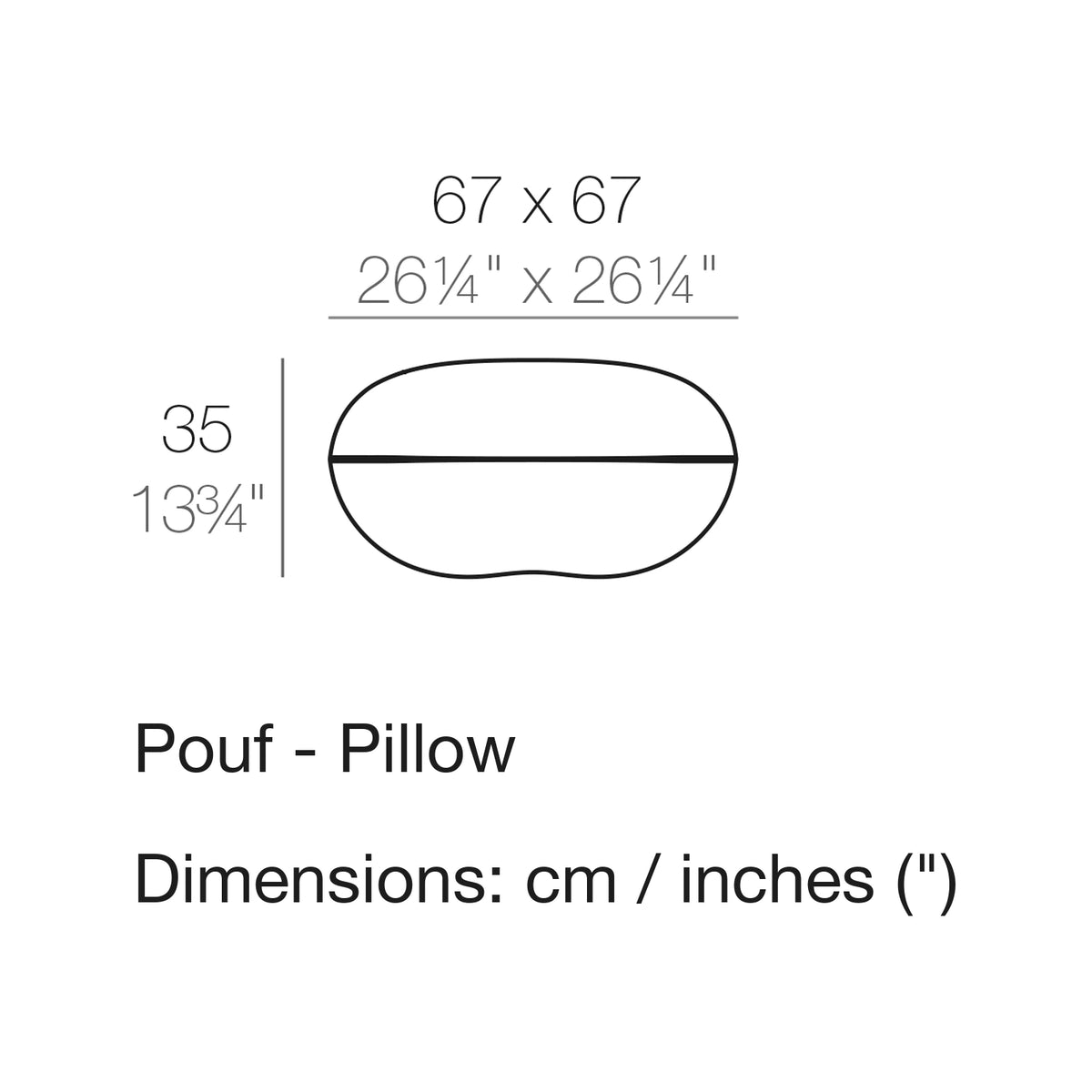 Dimension drawing Pouf - Pillow