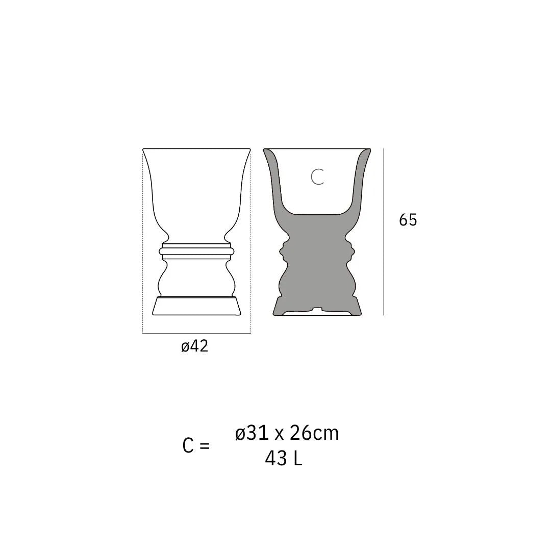 Schéma de dimensions Suave Vondom ø42x65 cm