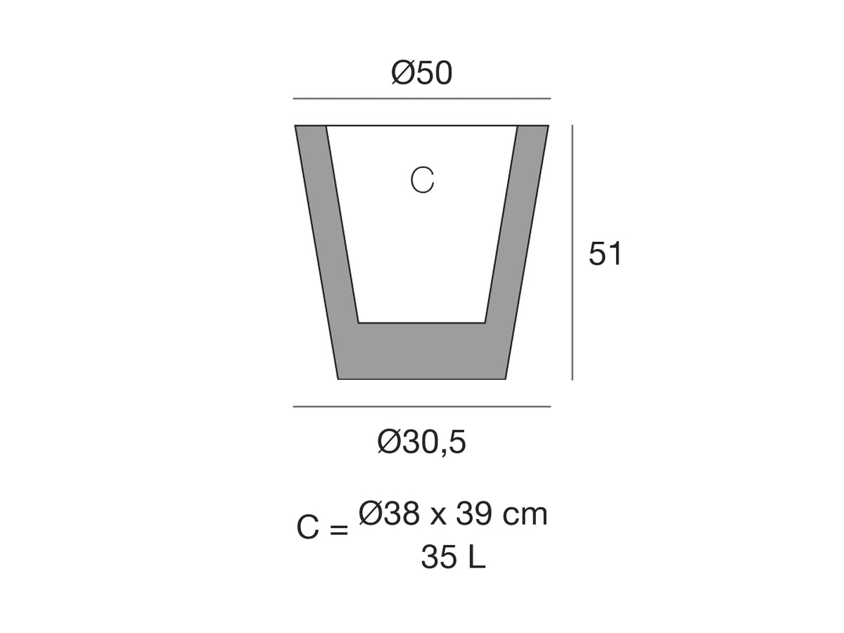 Schéma de dimensions Vondom 40650A