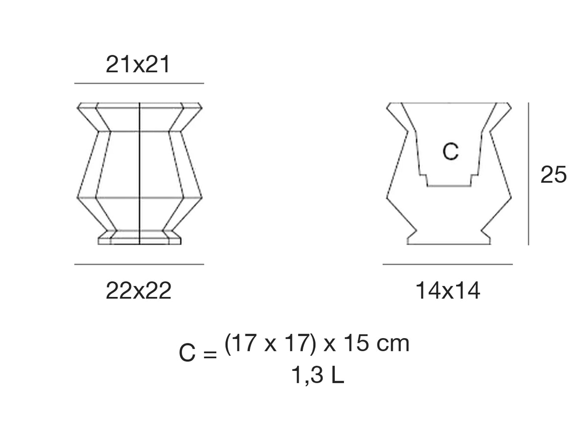 Schéma de dimensions Vondom 44211A