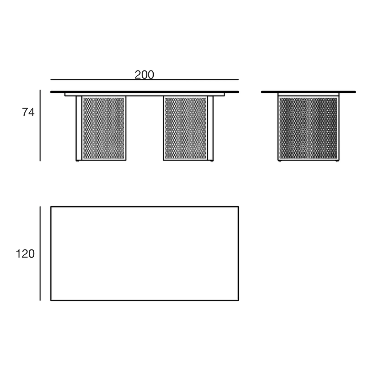 Table - The Factory : schéma de dimensions (54617)