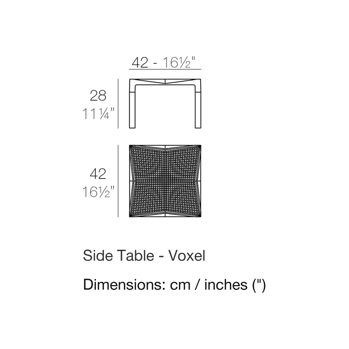 Dimension drawing Side Table - Voxel