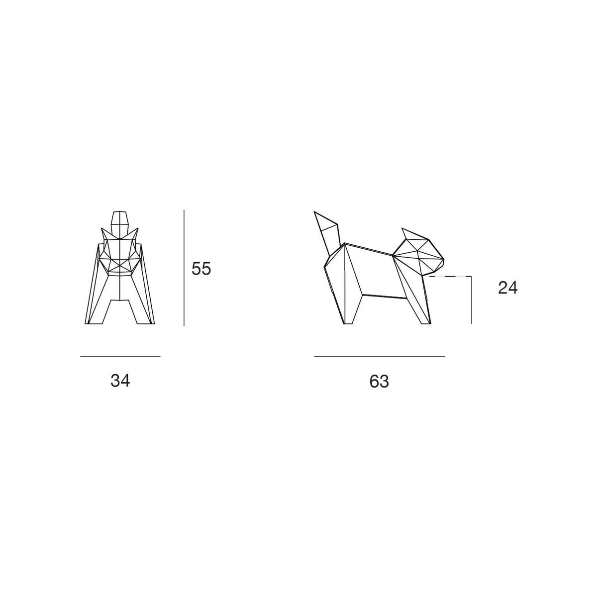 Statue Chat Collection Origami Taille 63x34x55 cm - Neko Vondom