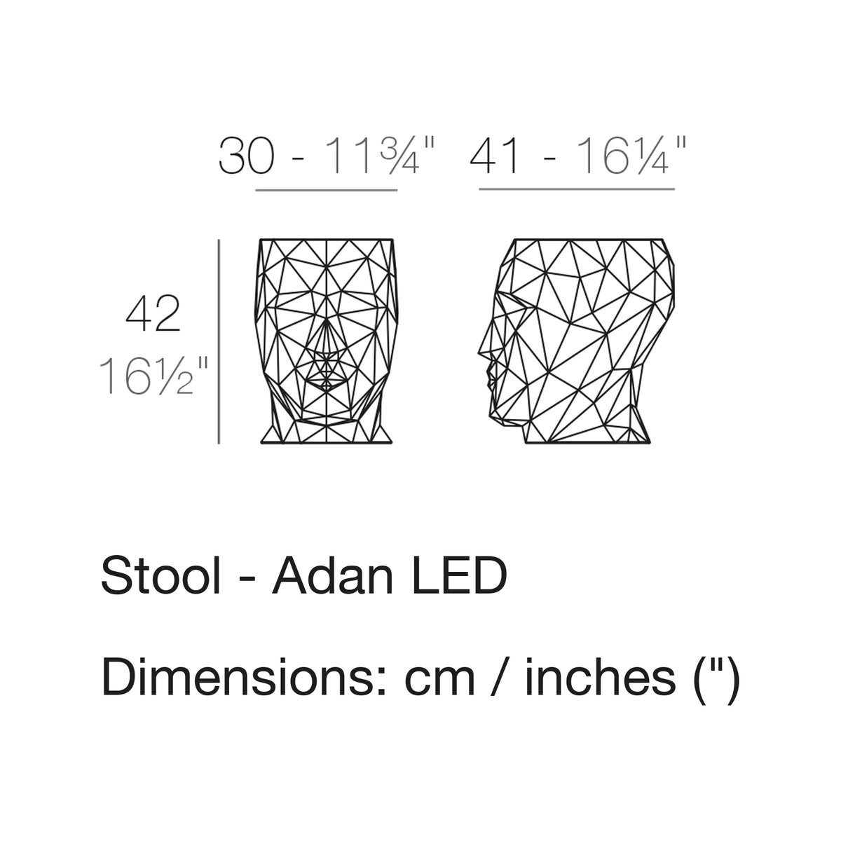 Dimension drawing Stool - Adan LED