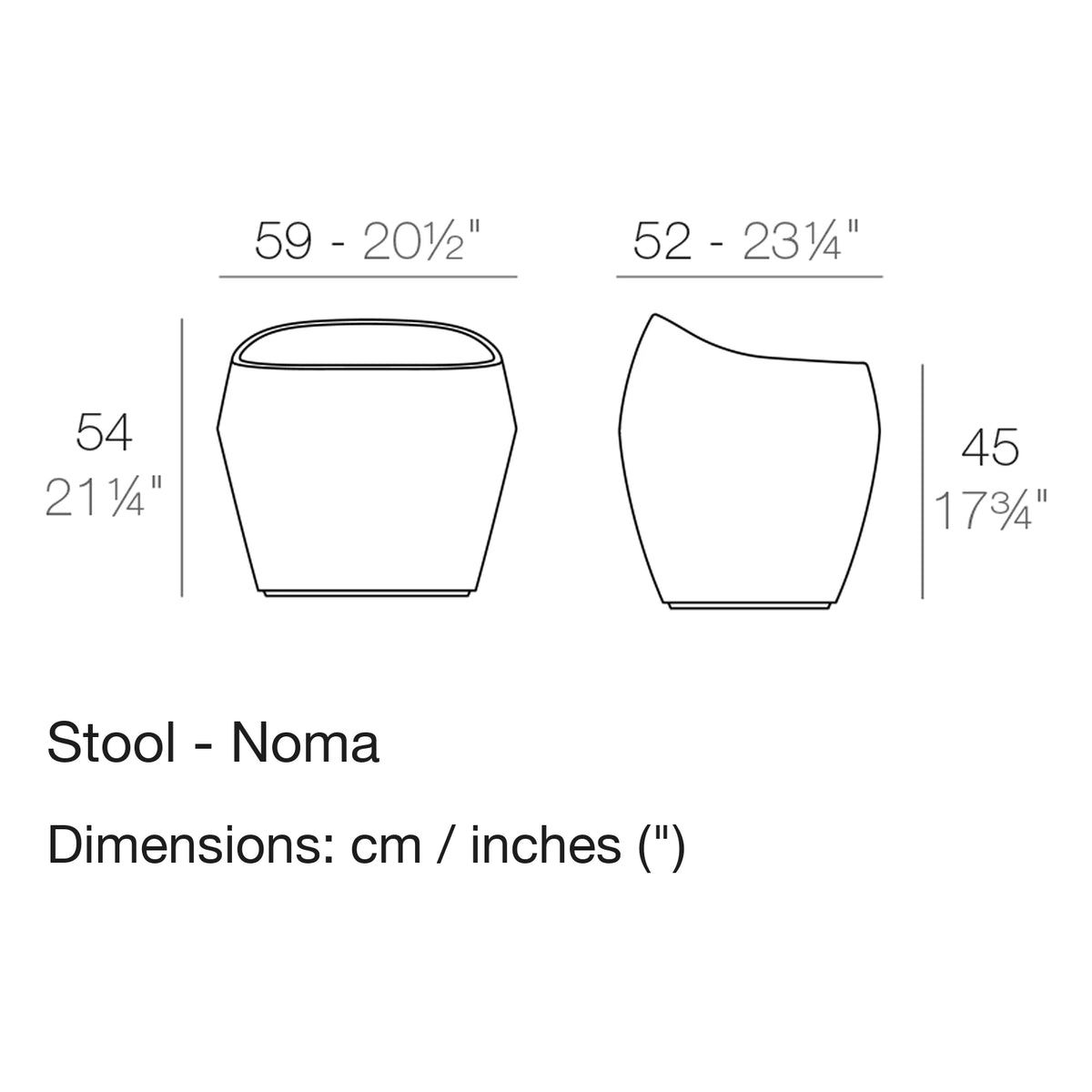 Dimension drawing Stool - Noma