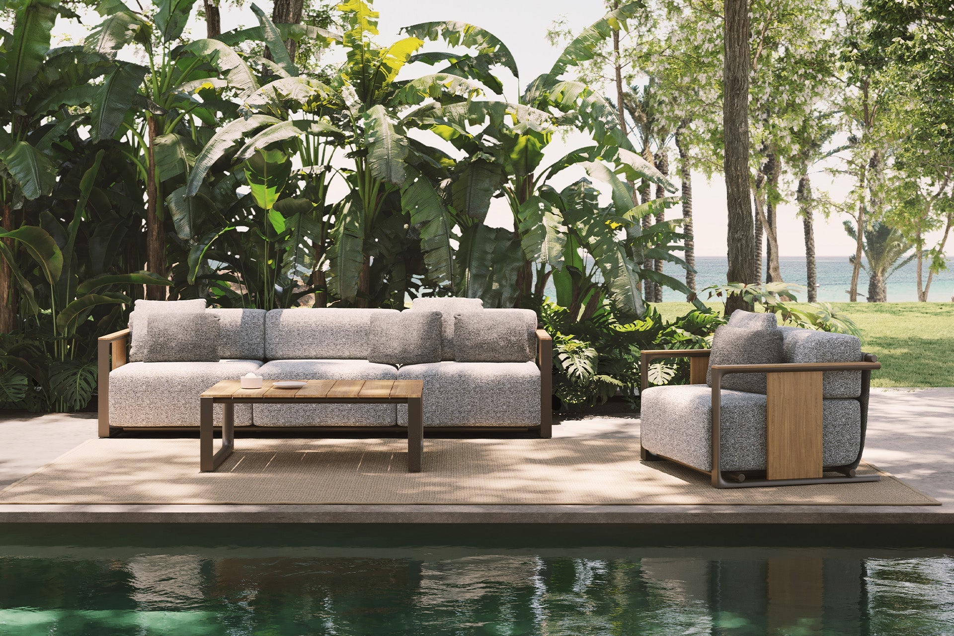 Table Basse Aluminium et Teck - Collection Tulum Vondom - 3