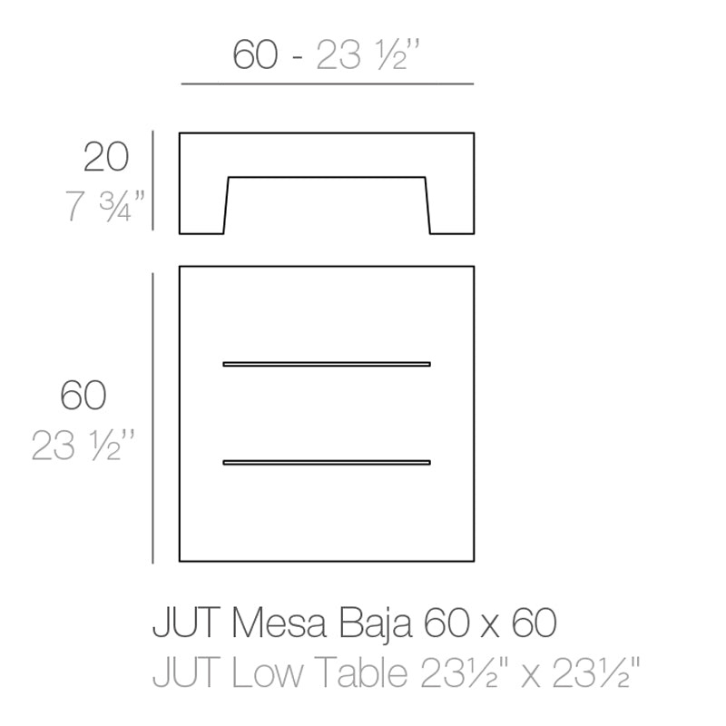 Table Basse Collection JUT MESA Vondom Taille 60x60x20 cm