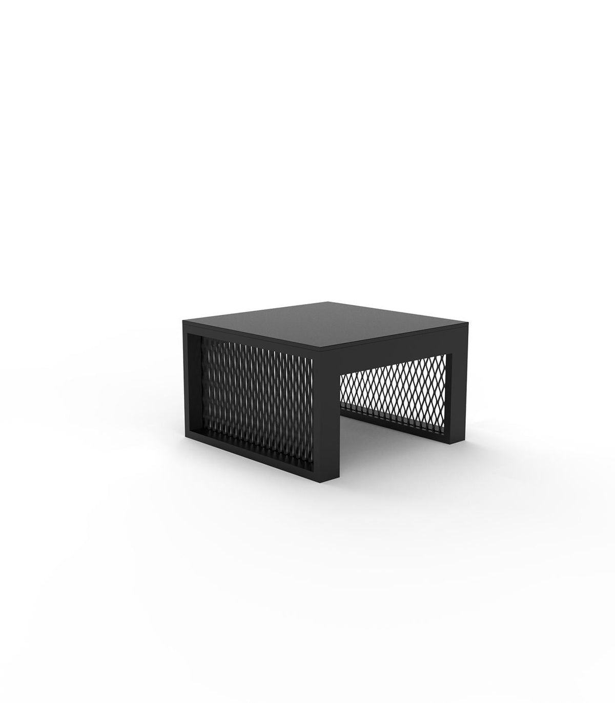Table Basse de Jardin Industrielle Taille 50x50x40 cm Couleur Aluminium noir - Collection The Factory Vondom