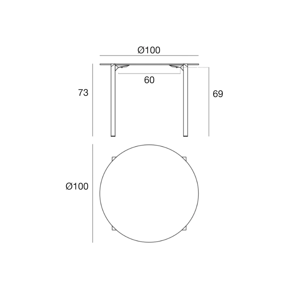 Table Bistrot 3 Pieds Collection Quartz Vondom - 11