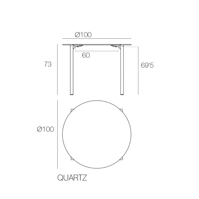 Table Bistrot 3 Pieds Collection Quartz Vondom - 11