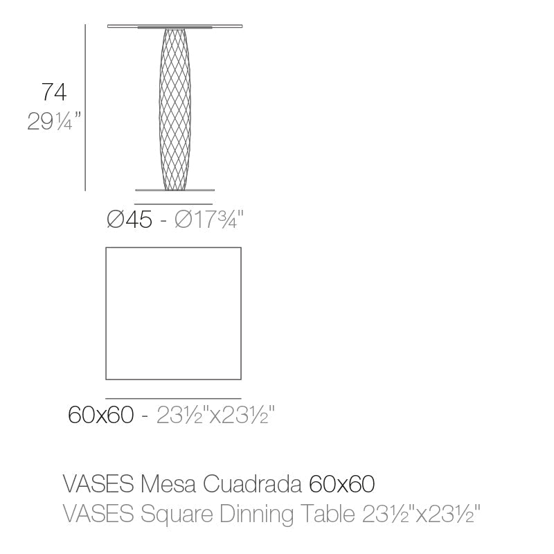Table Bistrot Carrée Collection Vases Vondom - 3