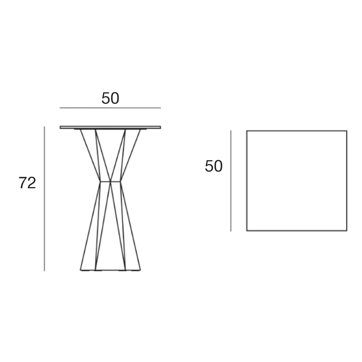 Table Bistrot Collection Vertex Carrée Lumineuse Vondom - 9