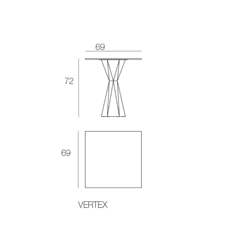 Table Bistrot Collection Vertex Carrée Vondom - 6
