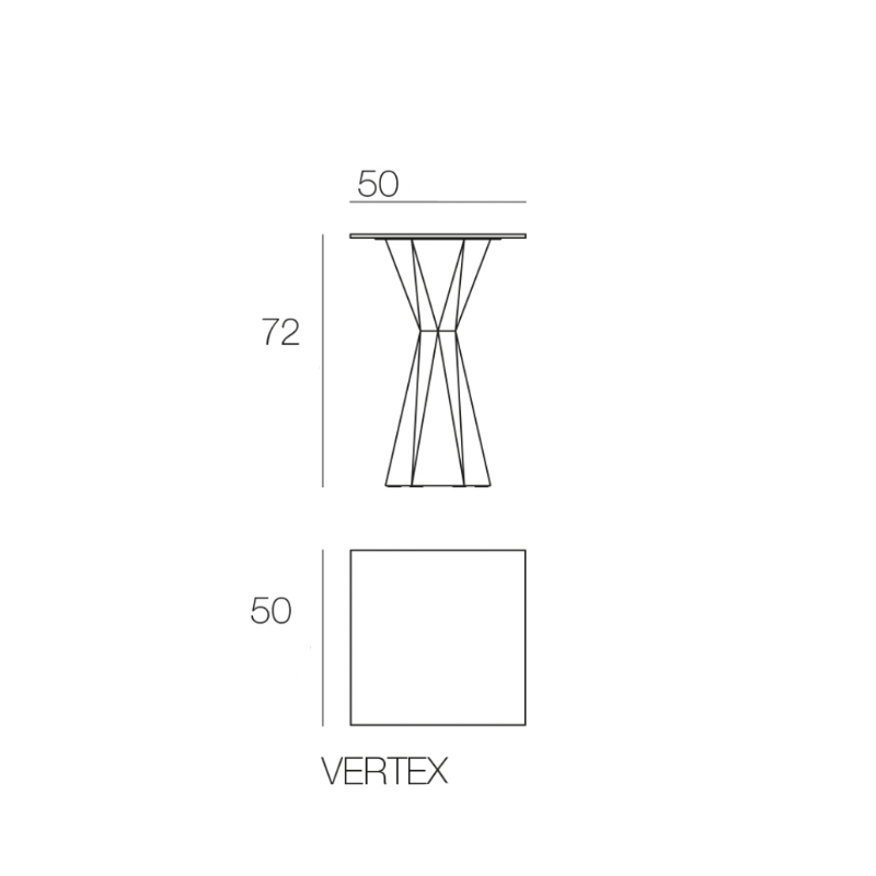 Table Bistrot Collection Vertex Carrée Vondom - 9