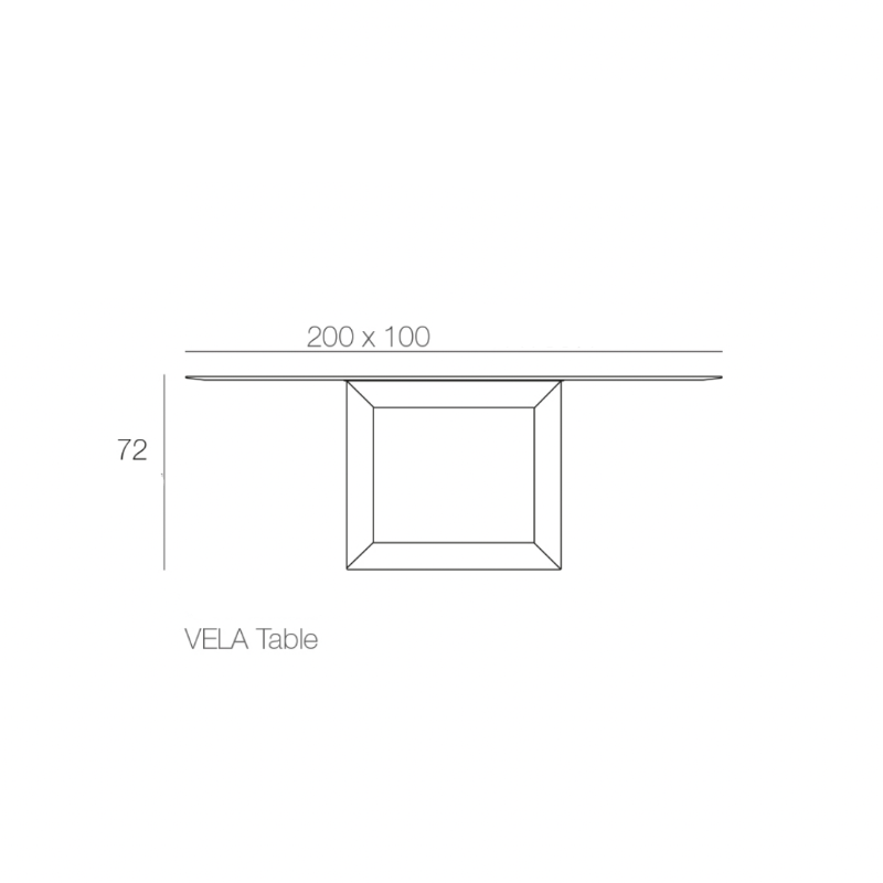 Table Collection Vela Vondom Taille 200x100x72 cm