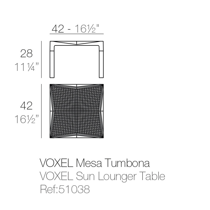 Table d'Appoint Extérieur Blanche Carré - Collection Voxel Vondom