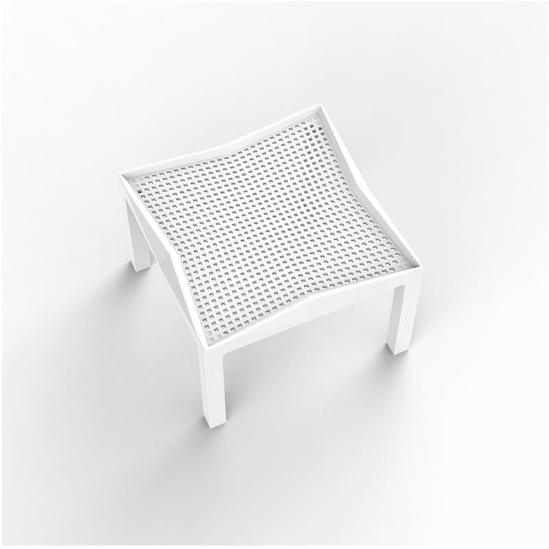 Table d'Appoint Extérieur Blanche Carré Couleur Blanc - Collection Voxel Vondom - 2