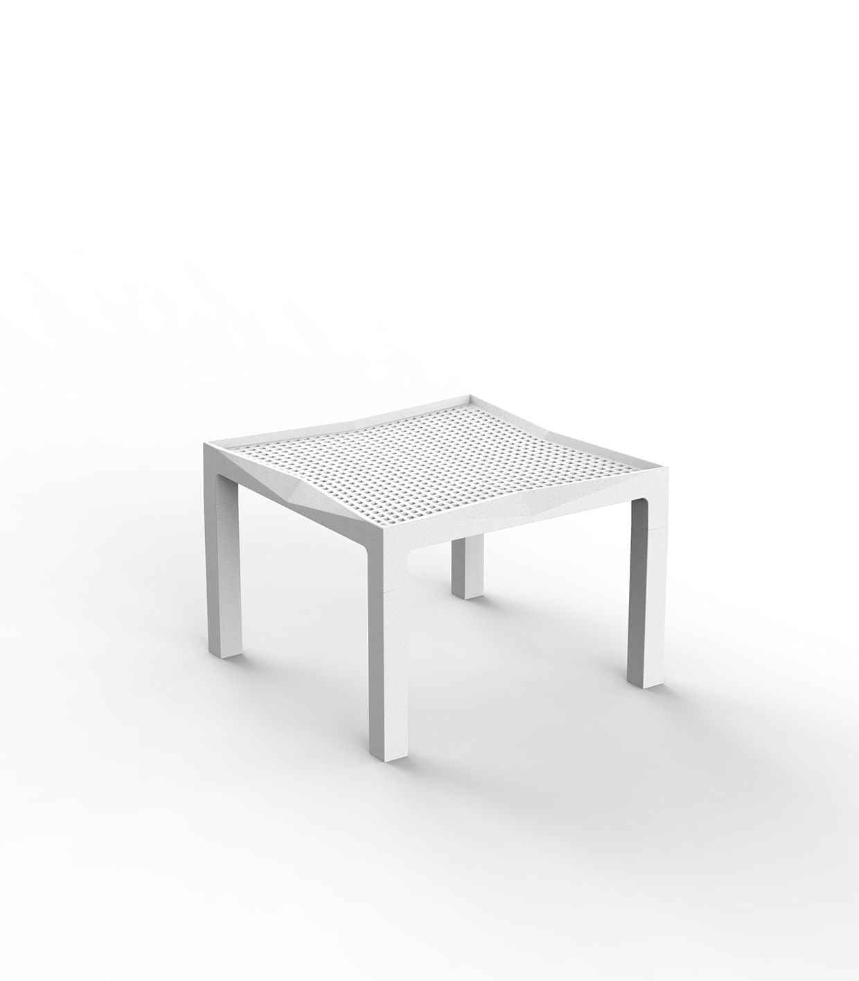 Table d'Appoint Extérieur Blanche Carré Couleur Blanc - Collection Voxel Vondom