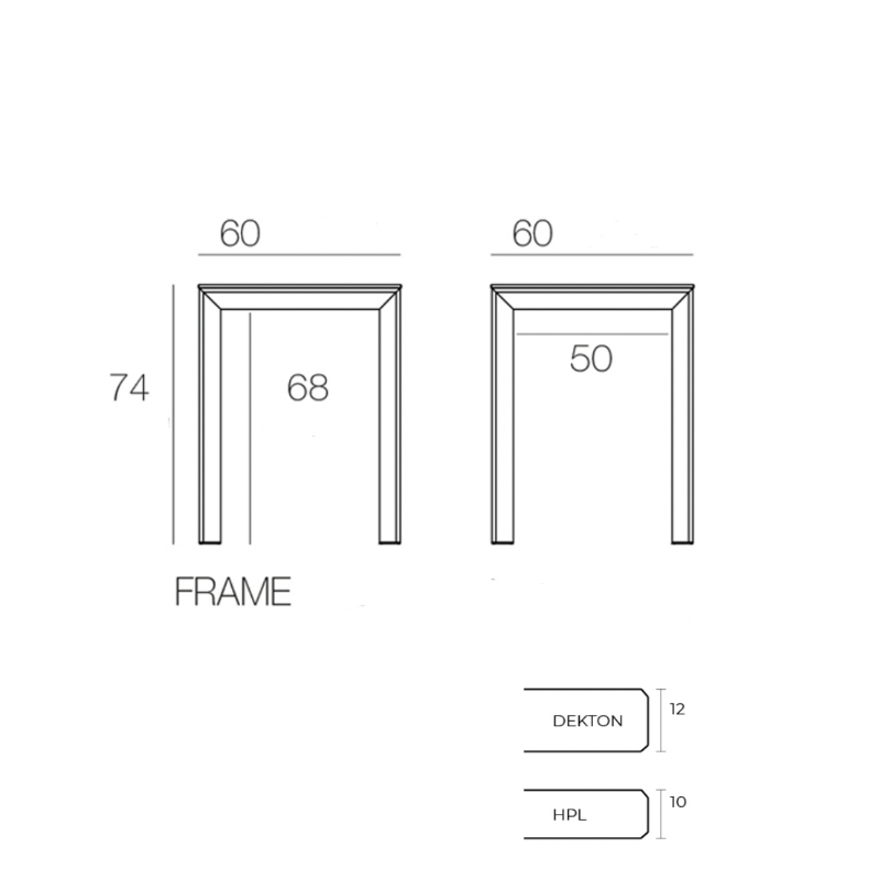 Table de Jardin Collection Frame en Aluminium Taille 60x60x74 cm Vondom