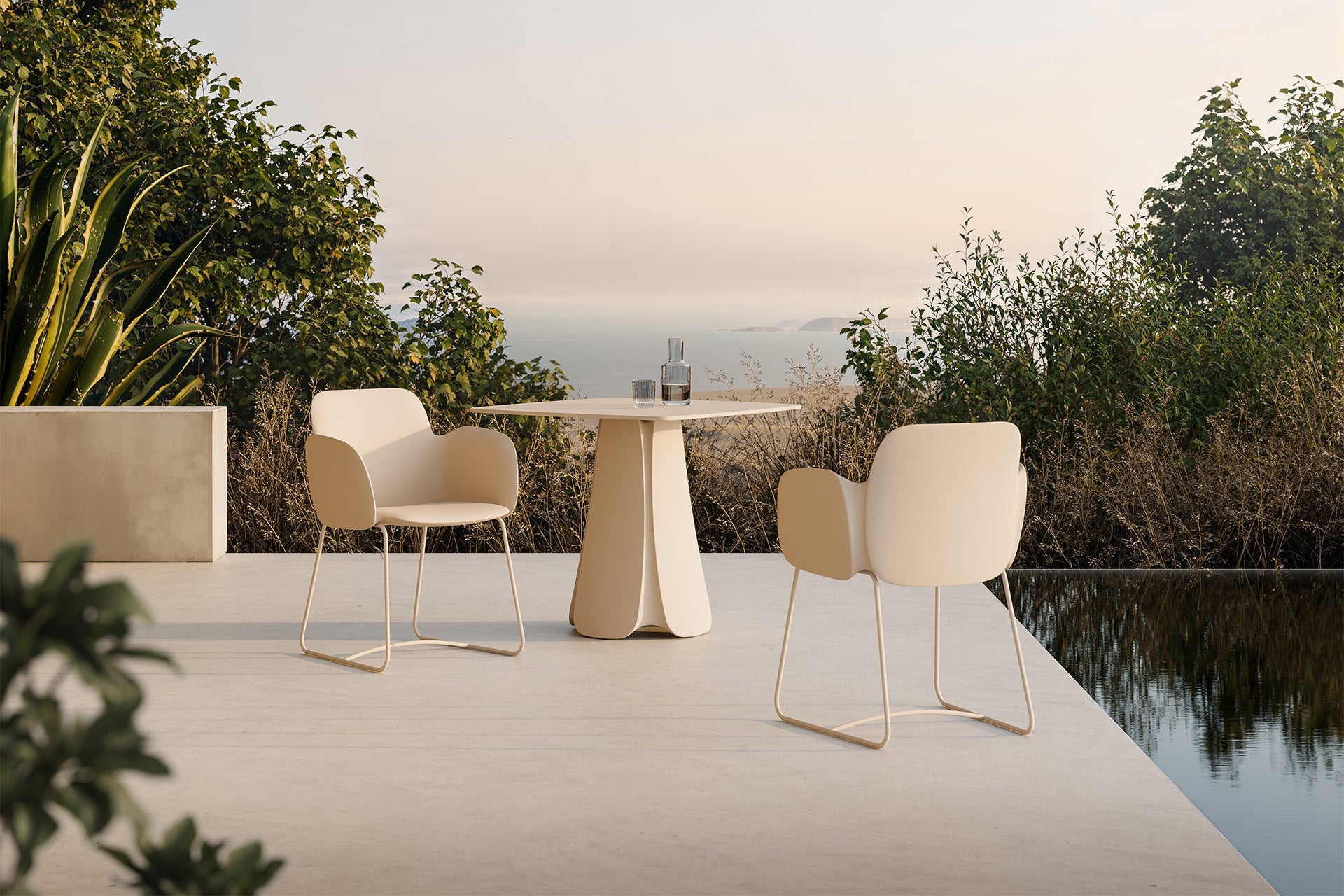 Table de Jardin Collection Pezzettina avec Pied Central Vondom - 2