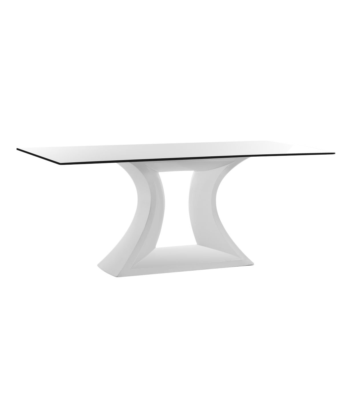 Table de Jardin Collection Rest avec Pied Design Taille 200x100x72 cm Couleur Blanc Vondom