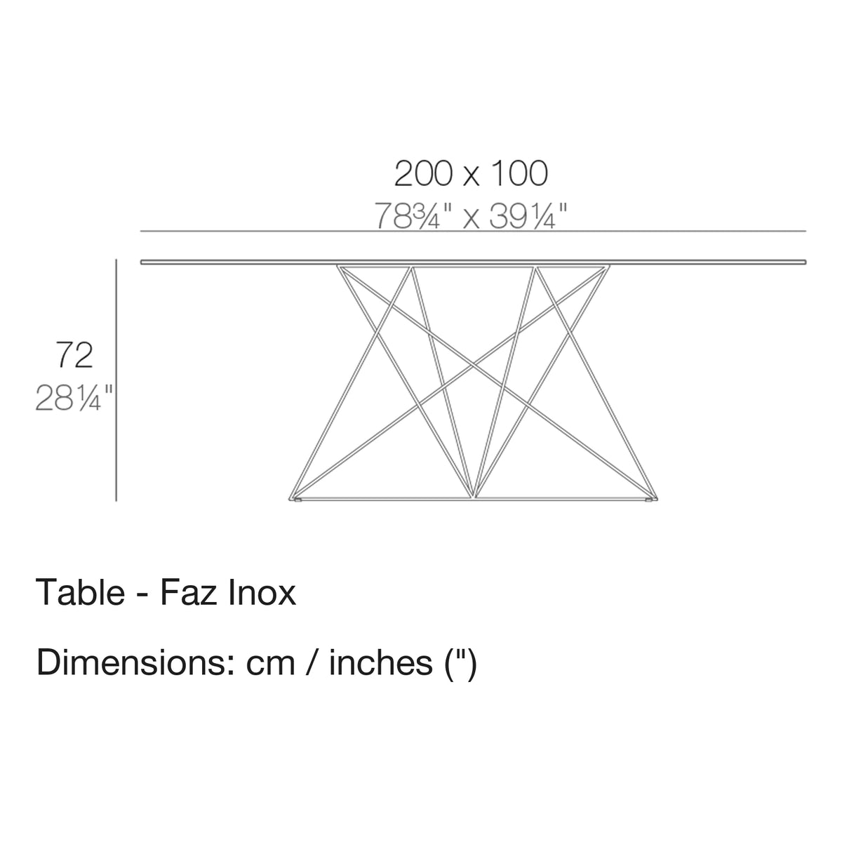Dimension drawing Table - Faz Inox