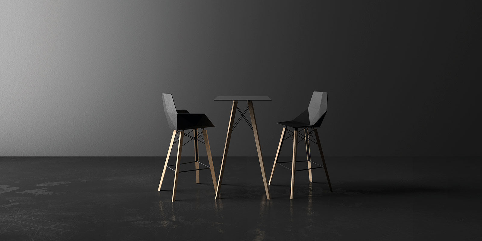 Table Haute Pied en Bois - FAZ Collection Faz Wood Vondom - 2