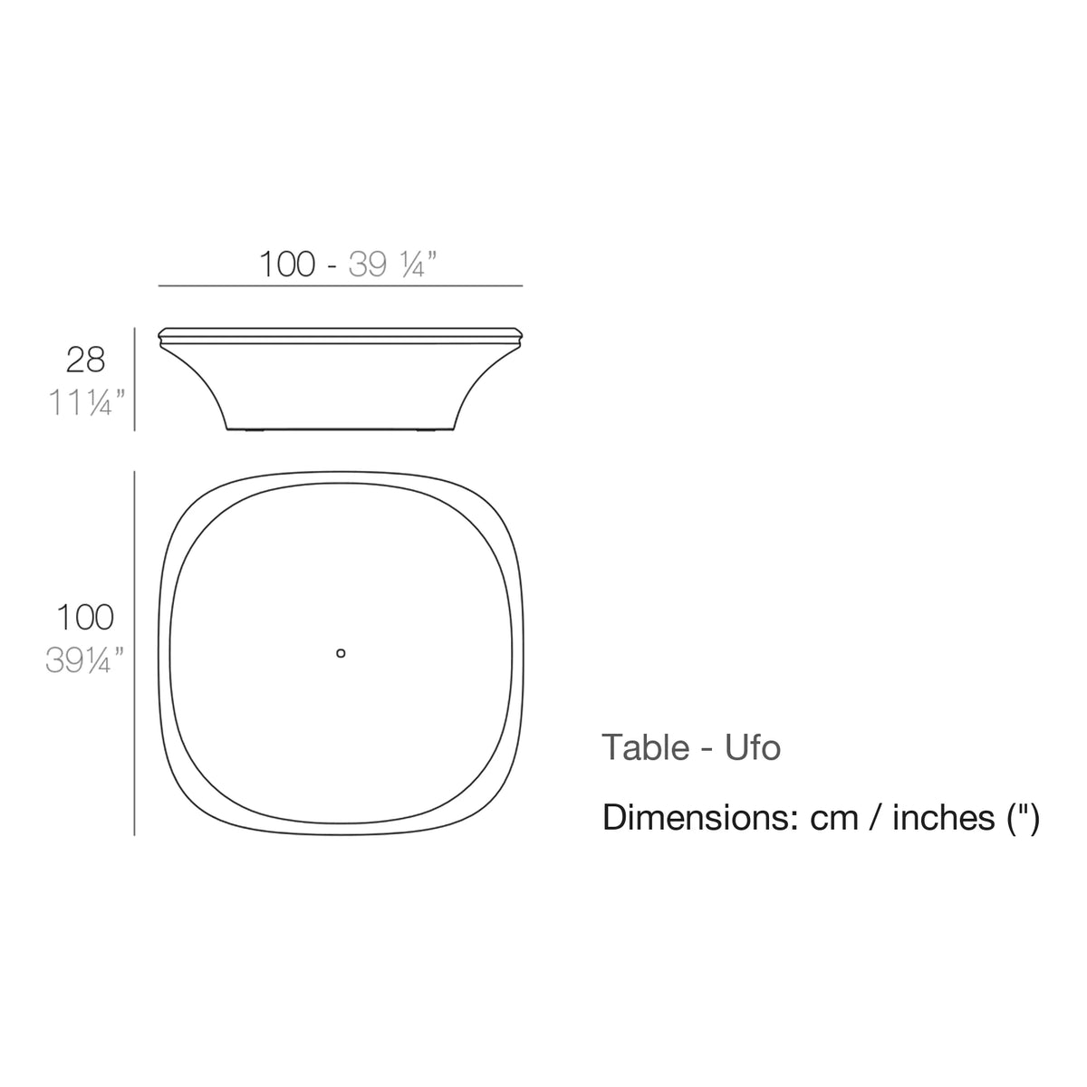 Dimension drawing Table - Ufo