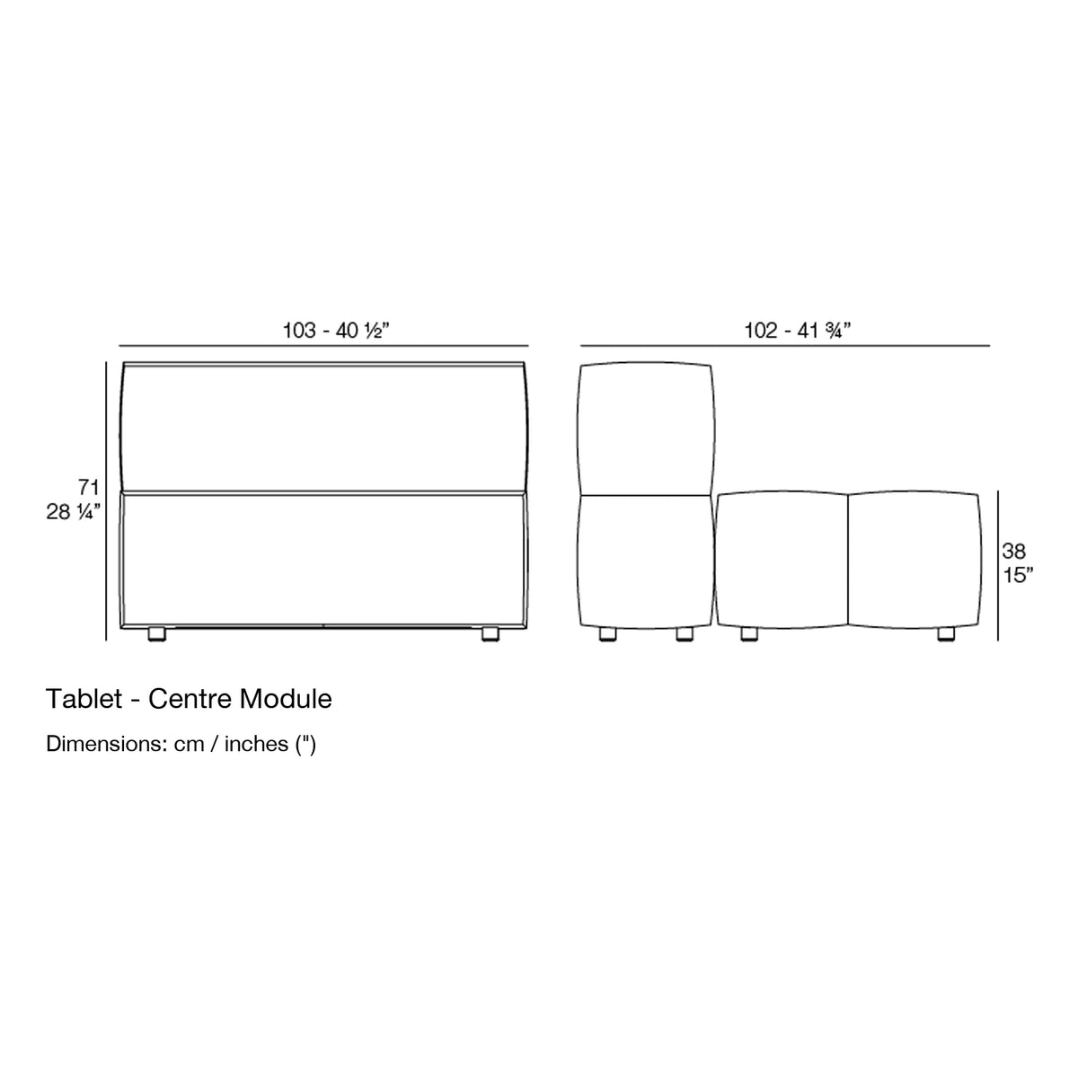 Dimension drawing Tablet - Centre Module