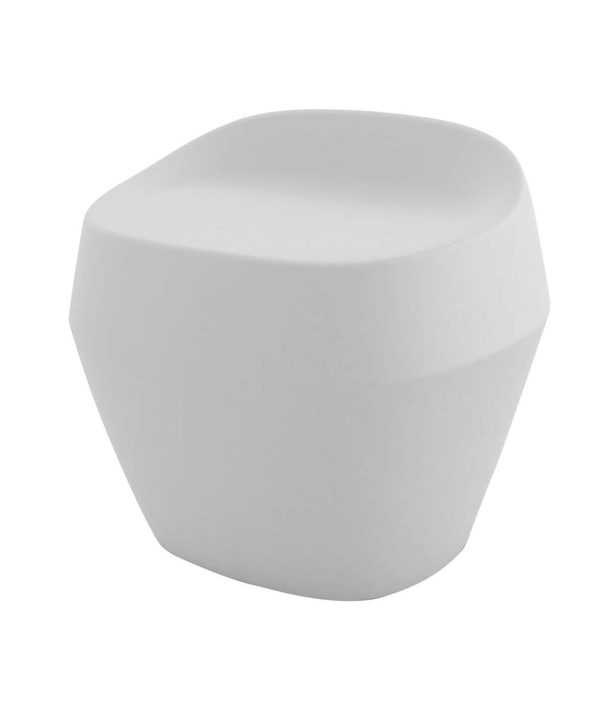 Tabouret Bas Rond Plastique Finition Mate Couleur Blanc - Collection Noma Vondom