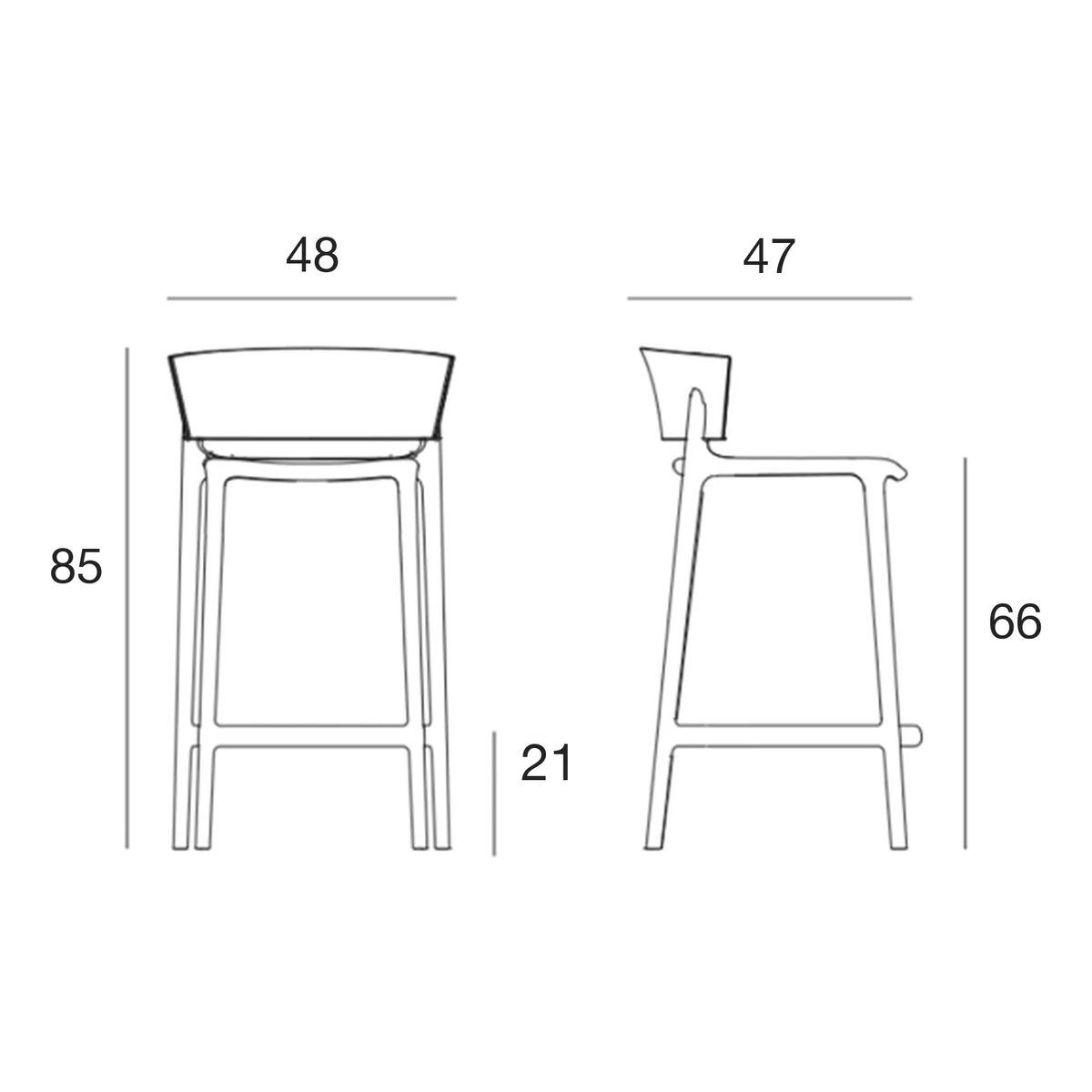Tabouret Collection Africa Vondom Hauteur d'assise 66 cm