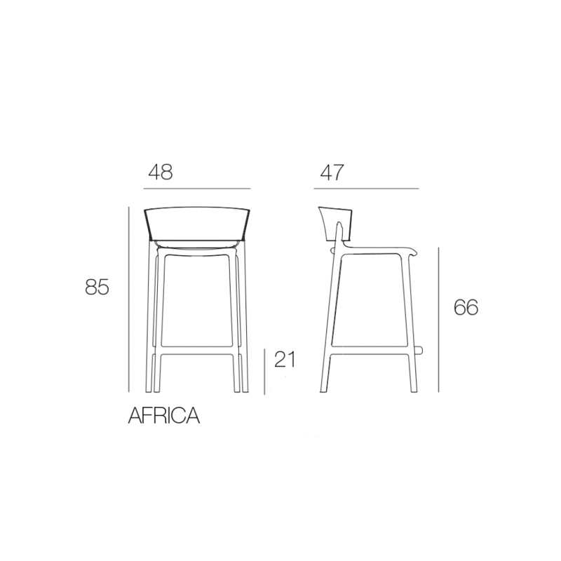 Tabouret Collection Africa Vondom Hauteur d'assise 66 cm