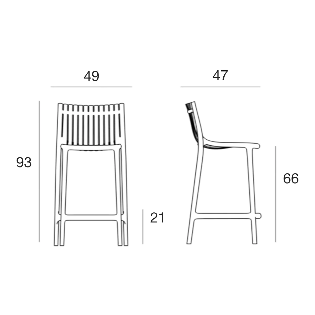 Tabouret Collection Ibiza Vondom Hauteur d'assise 66 cm
