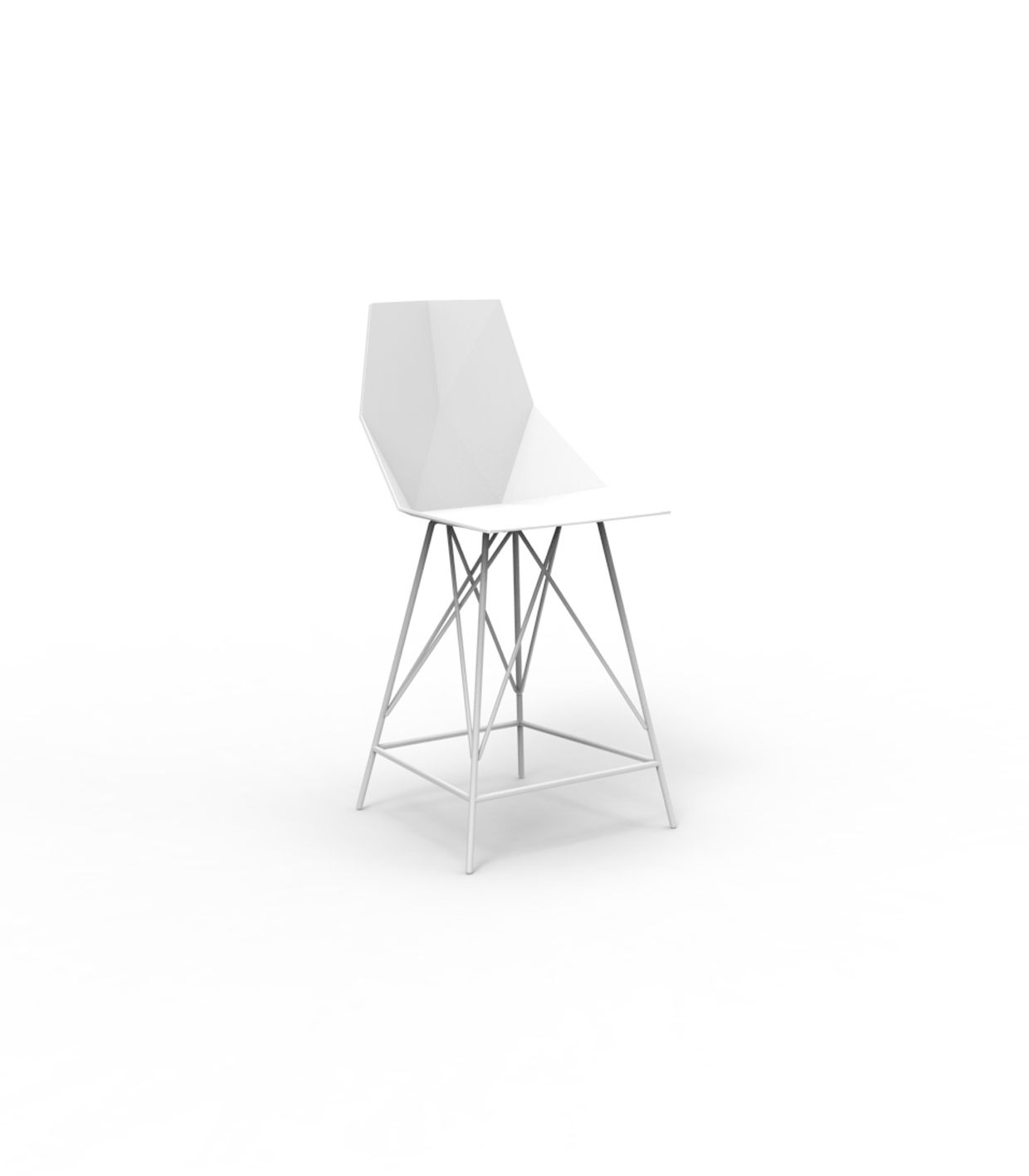 Tabouret de Bar Collection FAZ Inox Extérieur avec Dossier Couleur dossier Blanc Vondom