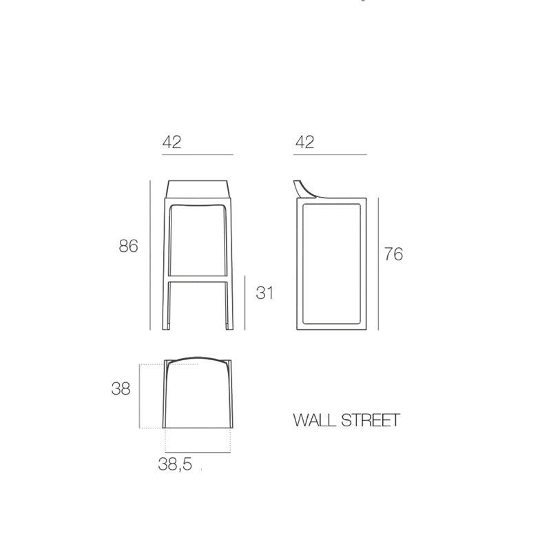 Tabouret de Bar Collection Wall Street Vondom