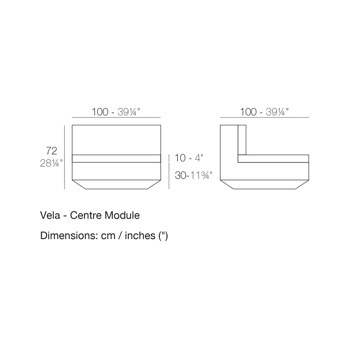 Dimension drawing Vela - Centre Module