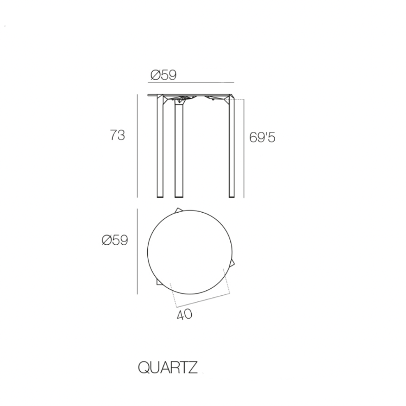 Table de Jardin - Quartz Ronde
