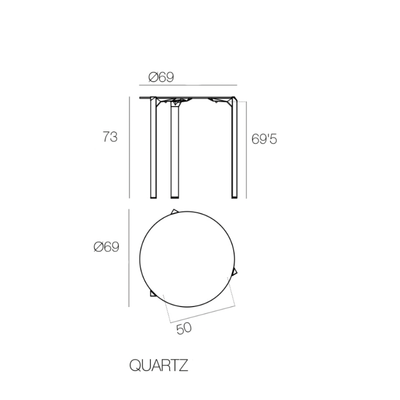 Table de Jardin - Quartz Ronde